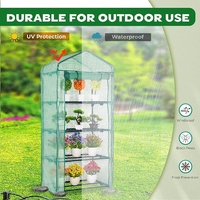 Support métallique à 4 niveaux Couverture durable en PE Mini serre moderne Petite serre en plastique pour plantes d'intérieur et d'extérieur Semis