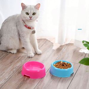 ชามอาหารสุนัขและแมวพลาสติกหลากสีสัน ป้องกันการหก - จานใส่น้ำสำหรับลูกสุนัขทรงกลม สำหรับการให้อาหารแบบไม่เลอะเทอะ - Product Image 3