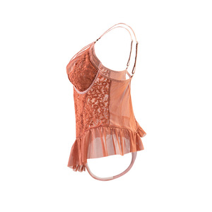 Mono transparente erótico de talla grande suave con cintura ceñida a las nalgas expuestas Lencería Sexy Mseh con bordes con volantes - Product Image 3