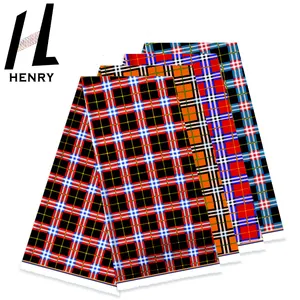 Henry Textile High Quality 100% Cotton Vibrantly Colored Square Plaid Print Fabric For Garment