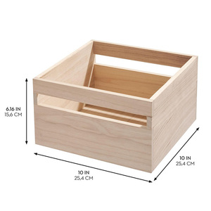 Wooden Storage Box Rectangle No Lid Multi Functional Cabinet Organizer <b>Home</b> Use - Product Image 2