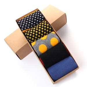 Logo personnalisé Sport Bambou 5 Pack Coffret Cadeau Crew Joyeux Noël Hommes Robe Affaires Chaussettes - Product Image 3