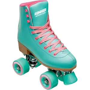 Hochwertige professionelle Aluminiumlegierung Vier-Rad-Roller Quad-Skate-Schuhe Erwachsene Damen-Blitzrollen-Rad-Schuhe