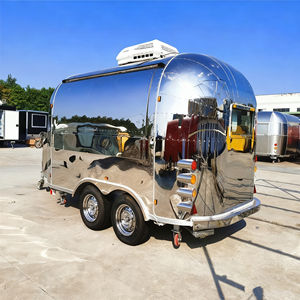 Chariot de vente ambulante d'ornements statiques pour l'exportation, chariot de vente de crème glacée, de restauration rapide, de hamburgers, de nouilles froides grillées, remorque remorquée en acier inoxydable, camion de restauration - Product Image 5