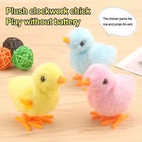 Belle horloge en peluche poussin son jouet jouets pour animaux de compagnie en peluche poussin Simulation sautant poulets horloge automatique chat jouet