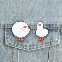 En gros, Broche de revers en alliage de zinc avec émail souple, motif Mouette Mignonne et Ronde, imprimée UV, pour sac à dos, veste, chapeau, Prêt à expédier