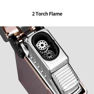 Encendedor de cigarros de doble fuego de alta calidad, accesorios para fumar, encendedor de cigarros con logotipo personalizado, encendedores de cigarros - Product Image 4