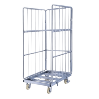 Chariot logistique robuste ALLWORLD CH05108 avec étagères en fil d'acier, capacité 500 kg, 680*800*1750mm, quatre roues, revêtement poudré, OEM ODM