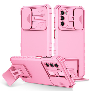 Funda de teléfono con armadura de protección de cámara deslizante para Motorola <span class=keywords><strong>Moto</strong></span> G Stylus 5 G/G Power / <span class=keywords><strong>G42</strong></span> G52 G50 / E7i E20, funda trasera con soporte - Product Image 1