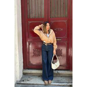 Chaqueta Bomber Corta de Visón con Cremallera para Mujer, Cortavientos, de Poliéster Tejido Acolchado, Color Visa, Venta al por Mayor - Product Image 6