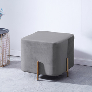 Sgabello impero ottomano in velluto con gamba in acciaio inossidabile con Design semplice in stile esplosione - Product Image 4