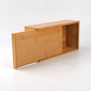 Caja de pañuelos de bambú, organizador de almacenamiento multiusos para el hogar, rectangular, de capacidad media - Product Image 2