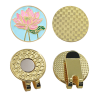 Clip de chapeau de golf Lotus personnalisé en usine Clip de marqueur de golf en métal de 30mm avec support magnétique Marqueur de balle de golf avec logo personnalisé