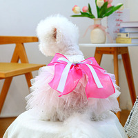 Jolie robe en laine pour animaux de compagnie avec nœud papillon, robe pour chien et chat printemps été