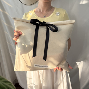 Bolsa de Algodón Enrollable de Primera Calidad para Empaque de Ropa, con Cierre de Cinta, Bolsa de Algodón para Zapatos, Bolsa Protectora contra el Polvo con Etiqueta y Logotipo Personalizado - Product Image 5