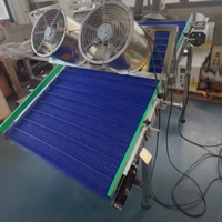 Convoyeur à bande modulaire à séchage par soufflerie d'air en acier inoxydable avec ventilateur de refroidissement pour ligne de production de déshydratation de surfaces d'emballage alimentaire