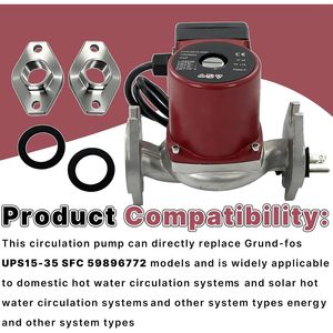 ปั๊มหมุนเวียนน้ำ UPS15-35 SFC สแตนเลส 1/6 แรงม้า 3 ระดับความเร็ว 115V สำหรับระบบทำความร้อน - Product Image 5