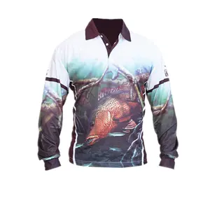 Customized Styling Breathable Quicky Dry Sublimation Anti Uv Fishing Polo Shirt Suppliers Long Sleeves