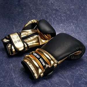 Training Durable Muay Thai Custom Logo Kick Microfiber Leather Boxing Gloves