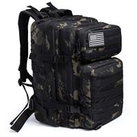 Sac à dos tactique personnalisé en usine 45L unisexe, sac Molle grand format, sac d'assaut 3 jours, polyester imperméable, antivol et tendance