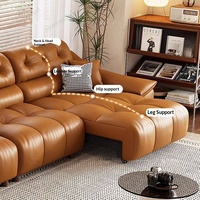 Canapé électrique inclinable trois places modèle 2026, usine de Foshan, structure en bois de pin, télécommande sans fil, commande vocale, cuir véritable première couche