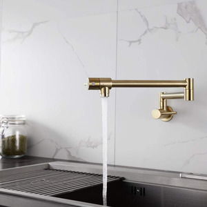 Offres Spéciales mitigeur en laiton <span class=keywords><strong>robinet</strong></span> de <span class=keywords><strong>cuisine</strong></span> noir bras oscillant pliant support mural <span class=keywords><strong>avec</strong></span> 2 trous Double Joint pour salle de bain - Product Image 3