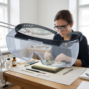 Gafas de seguridad ANSI Z87.1 con patillas ventiladas, lentes amplios y mecanismo de trinquete - Product Image 1