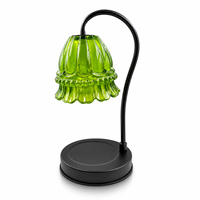 Lampe à cire verte style INS, diffuseur d'arômes sans flamme, veilleuse de chevet à intensité variable pour chambre à coucher