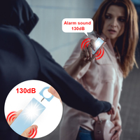 Alarma de Seguridad Personal para Mujeres de 130db con Linterna LED Recargable, Alarma de Autodefensa con Llavero