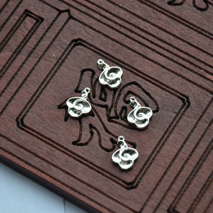 Amuleto de nube auspiciosa de cobre puro, 9x13mm, chapado en oro y plata, para accesorios Hanfu DIY - Product Image 3