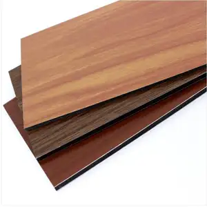 Pas cher prix En Aluminium Panneau Composite Façade Bois Acm Panneau en bois couleur de Revêtement de Mur Extérieur