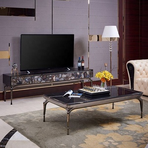 Table <span class=keywords><strong>rectangulaire</strong></span> vintage de luxe avec tiroir <span class=keywords><strong>Console</strong></span> décorative en marbre d'agate pour le salon, la salle à manger et la villa. - Product Image 5