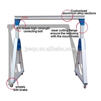 2 tonnen Aluminium mini overhead tragbare mobile hoist portalkran für verkauf mit kette block