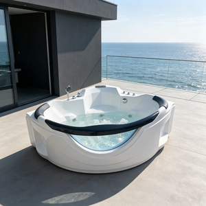 Baignoire d'angle en acrylique de style européen, sur mesure, avec jets de massage, bain à remous, jacuzzi pour salle de bain, à vendre - Product Image 6