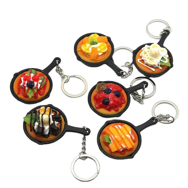 음식 그릇 미니 펜던트 시뮬레이션 음식 열쇠 고리 아이들을위한 생일 선물 배낭 펜던트 열쇠 고리입니다 인공 식품