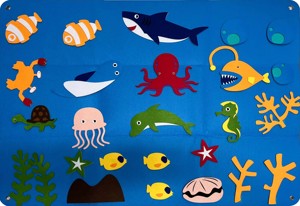 Unisex Đại Dương Lớn Động Vật Flannel Cảm Thấy Hội Đồng Quản Trị Câu Chuyện Thiết Lập Giáo Dục Đồ Chơi Trẻ Mới Biết Đi Trẻ Mầm non Lớp Học Hoạt Động Kit Túi - Product Image 2