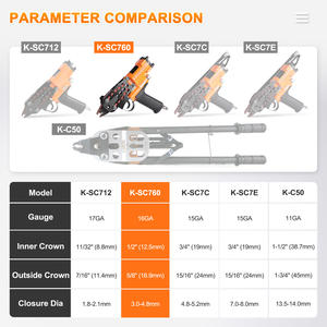 KAMSIN-Kit d'agrafeuse pneumatique à anneau en <span class=keywords><strong>C</strong></span> de 1/<span class=keywords><strong>2</strong></span> "avec agrafes de 1000 à 3.0mm (fermeture de 4.8 à mm) pour pièges à crabes, calibre K-SC760 16 - Product Image 6