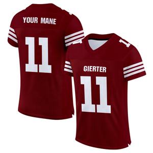 最新の製作所高品質カスタム昇華アメリカンフットボールジャージープラスサイズの男性レトロアメリカンフットボールウェア - Product Image 4