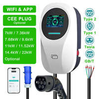 Nueva Estación de Carga para Vehículos de Alta Potencia AC CCS1 para Camiones y Autobuses Eléctricos en Depósitos en EE. UU. para Freightliner, Montaje en Pared, 22KW