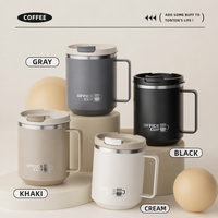 Mug Perjalanan Ramah Lingkungan dari Baja Tahan Karat 304, 480ml, dengan Tutup, Tumbler Berinsulasi Dinding Ganda, Anti Bocor untuk Penggunaan di Kantor, Minuman Teh