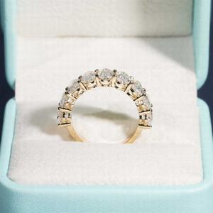 VOAINO овальная резка, синтетические лабораторные бриллианты, Половина Вечности, роскошная широкая лента, половина вечности, набор свадебных золотых колец для свадебной вечеринки - Product Image 4