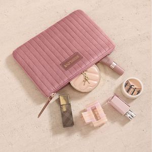 Customizable Portable Velvet Zipper Lady <b>Makeup</b> <b>Case</b> Personalized Plush Quilted Fluffy <b>Makeup</b> Bag - Product Image 2