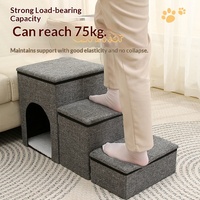 Escalier pliable pour animaux de compagnie Alpet, motif uni, respirant, marches pour chiens, éponge épaisse, échelle pour petits chiens et chats, toutes saisons