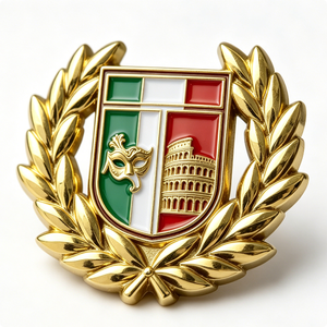 Italy Flag Colosseum Mask Custom Metal <b>Pin</b> Other Plating Hard Enamel Souvenir <b>Badge</b> Irregular Shape Modern Traditional Theme - Product Image 6