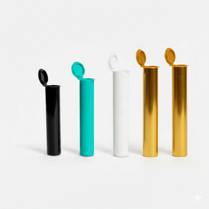 Tube de rangement anti-odeur en plastique écologique doré multicolores avec couvercle à pression 90 mm - Product Image 1