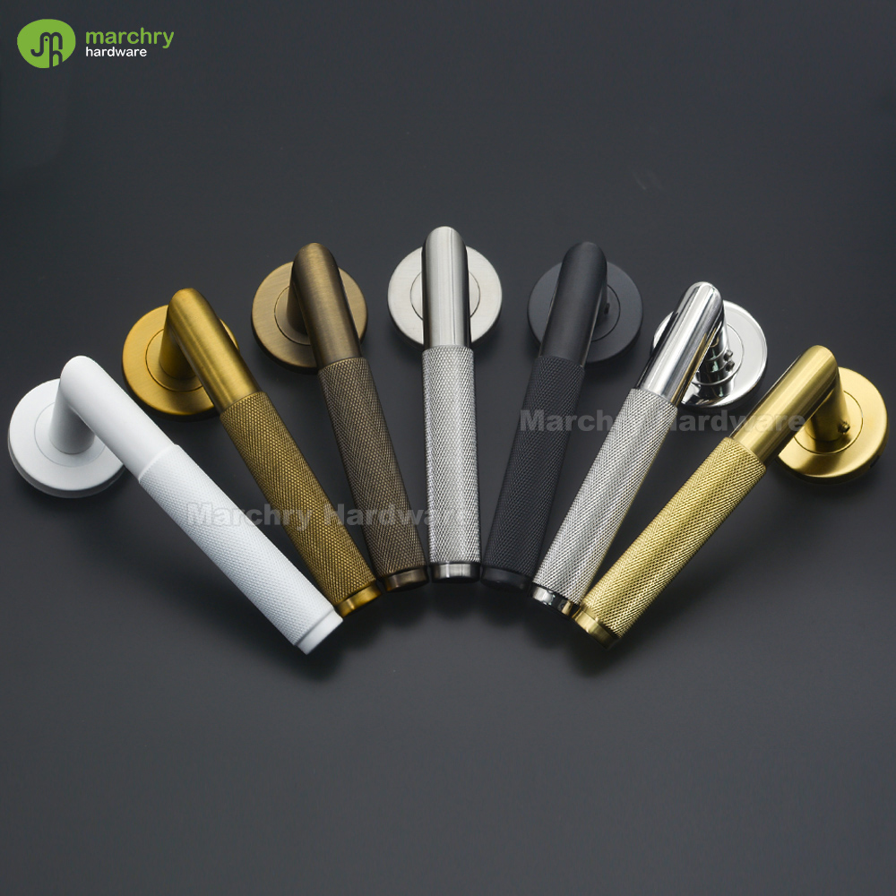 New Design Knurled Handle 304 Stainless Steel Popular Interior Door Handle Gold Black Bronze White Knurled Door Handle