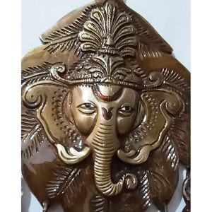 Belle pièce maîtresse de cloche de tenture murale en laiton Lord Ganesha pour la décoration intérieure Cadeaux et décoration d'entrée de porte principale - Product Image 2
