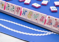 Set Mahjong Mewah Kustom Kelas Atas Amerika, Ubin Akrilik Lipat, Penggeser Premium Ramah Lingkungan, Warna Pink, Untuk 4 Pemain, Santai & Pesta