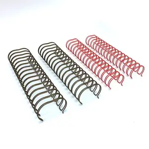 3/8 inch 9.5 mm nylon coated colorful double wire binding metal spiral binding coil wire steel double loop