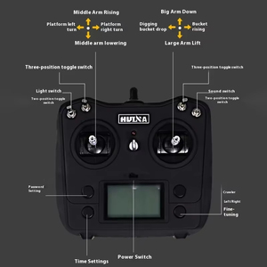 HUINA Modèle de construction d'excavatrice 1580 1/14 en métal amélioré, électrique, avec grappin à billes rotatif à 360°, son et lumières, jouet - Product Image 2